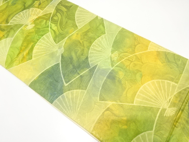 扇模様織り出し　袋帯